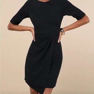 LULU’s NEW WITH TAGS Westwood Black Half Sleeve Sheath Dress SZ S